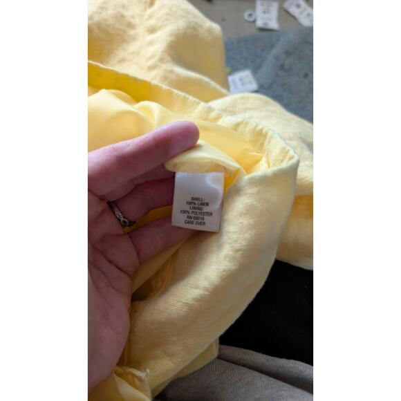 Studio Works Womens Linen Blazer Sz XL Butter Yellow Coastal Resort Beach - Picture 5 of 6